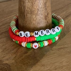 Clay Bead Christmas Bracelet Set